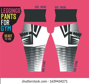 leggings pants vector for gym with mold ready to use