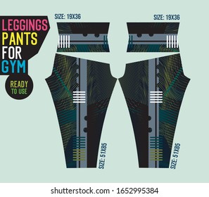 leggings pants vector for gym with mold ready to use