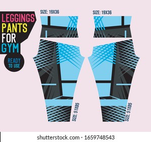 leggings pants vector for gym with mold ready to use