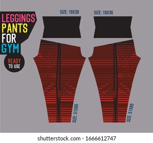 leggings pants vector for gym with mold ready to use