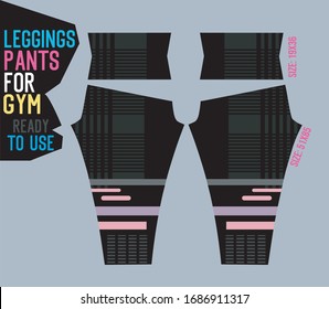 leggings pants vector for gym with mold ready to use