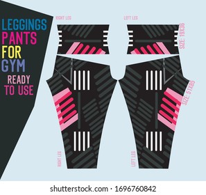 leggings pants vector for gym with mold ready to use