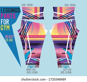 leggings pants vector for gym with mold ready to use