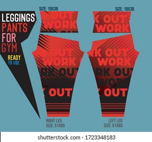 leggings pants vector for gym with mold ready to use