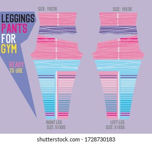 leggings pants vector for gym with mold ready to use