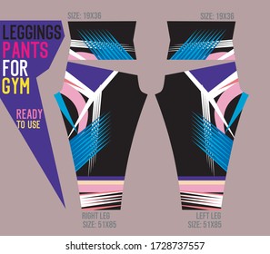 leggings pants vector for gym with mold ready to use