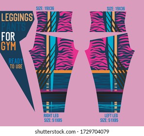 leggings pants vector for gym with mold ready to use