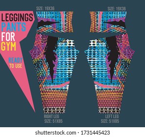leggings pants vector for gym with mold ready to use