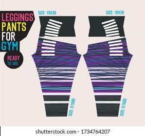leggings pants vector for gym with mold ready to use