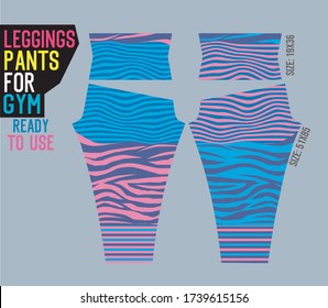 leggings pants vector for gym with mold ready to use