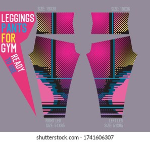 pantalones de piernas vectores para gimnasio con molde listo para usar