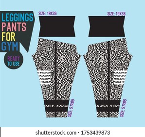 leggings pants vector for gym with mold ready to use