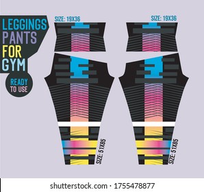 leggings pants vector for gym with mold ready to use