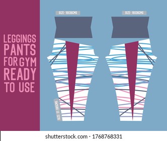 leggings pants vector for gym with mold ready to use