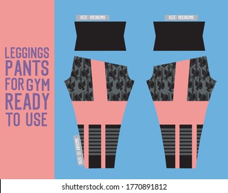 leggings pants vector for gym with mold ready to use