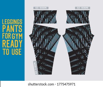 pantalones de piernas vectores para gimnasio con molde listo para usar