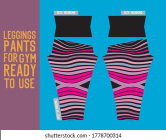 leggings pants vector for gym with mold ready to use