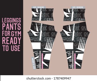 leggings pants vector for gym with mold ready to use