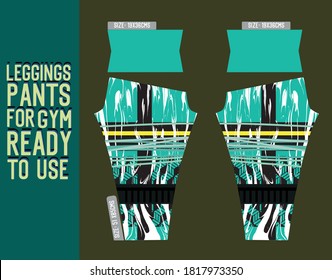 pantalones de piernas vectores para gimnasio con molde listo para usar