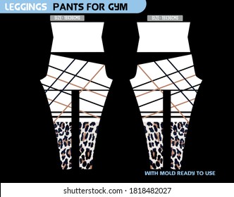 leggings pants vector for gym with mold ready to use