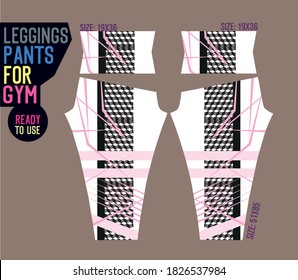 leggings pants vector for gym with mold ready to use