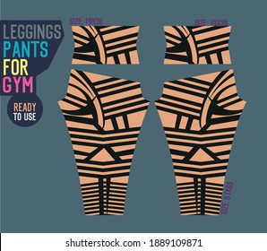 leggings pants vector for gym with mold ready to use