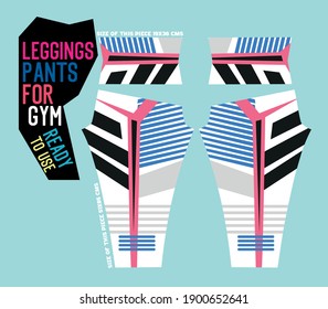 leggings pants vector for gym with mold ready to use