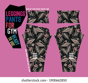 leggings pants vector for gym with mold ready to use