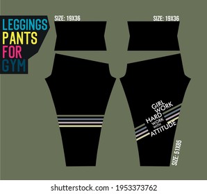 leggings pants vector for gym with mold ready to use