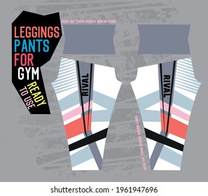 leggings pants vector for gym with mold ready to use