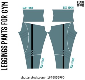 leggings pants vector for gym with mold ready to use