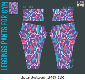 leggings pants vector for gym with mold ready to use