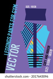 leggings pants vector for gym with mold ready to use