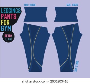 leggings pants vector for gym with mold ready to use