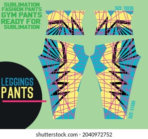 pantalones de piernas vectores para gimnasio con molde listo para usar