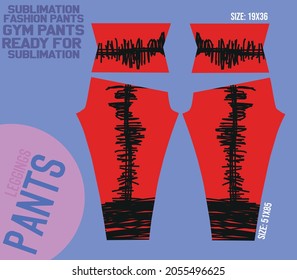 leggings pants vector for gym with mold ready to use