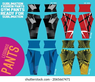 leggings pants vector for gym with mold ready to use