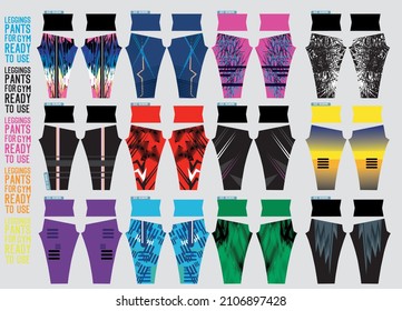 leggings pants vector for gym with mold ready to use