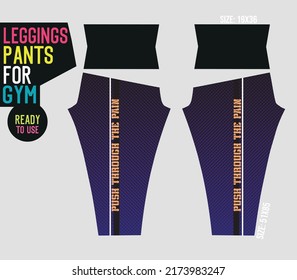 leggings pants vector for gym with mold ready to use