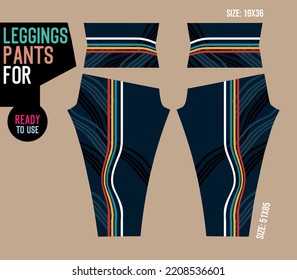 leggings pants vector for gym with mold ready to use