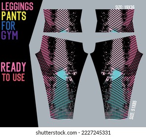 pantalones de piernas vectores para gimnasio con molde listo para usar