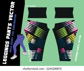 leggings pants vector for gym with mold ready to use