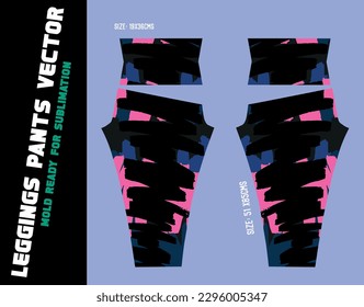 pantalones de piernas vectores para gimnasio con molde listo para usar