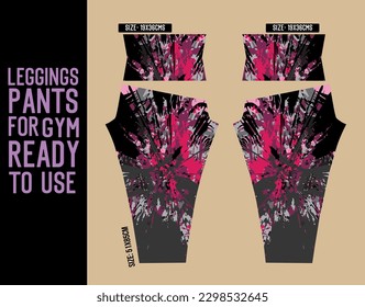 pantalones de piernas vectores para gimnasio con molde listo para usar