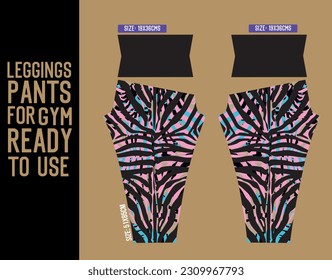 leggings pants vector for gym with mold ready to use