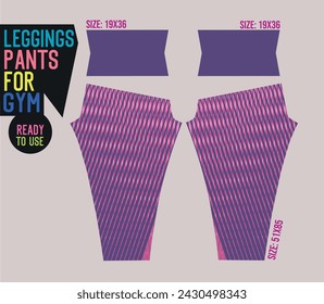 leggings pants vector for gym with mold ready to use