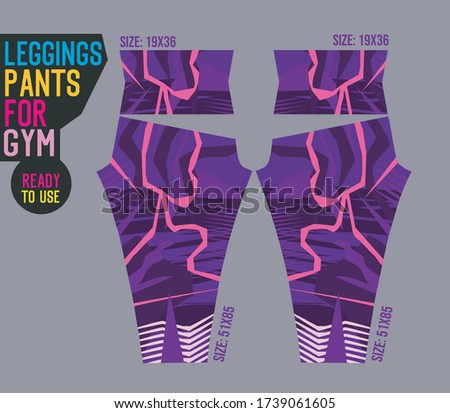 leggings pants vector for gym with mold ready to use
