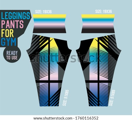leggings pants vector for gym with mold ready to use