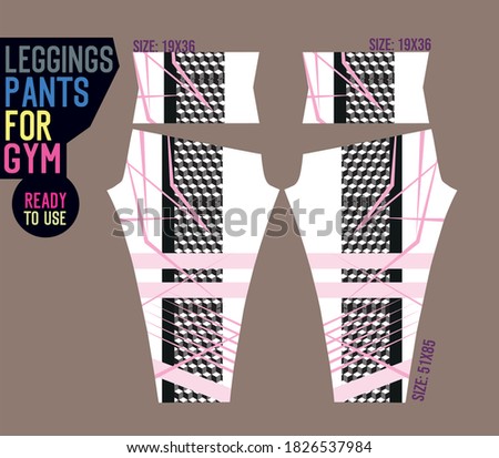 leggings pants vector for gym with mold ready to use