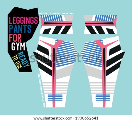 leggings pants vector for gym with mold ready to use